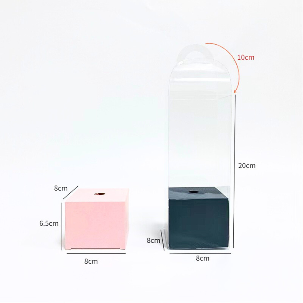 Hộp đựng và cắm hoa pvc H61 có tay xách thiết kế tinh tế hiện đại quà tặng kỷ niệm, sinh nhật