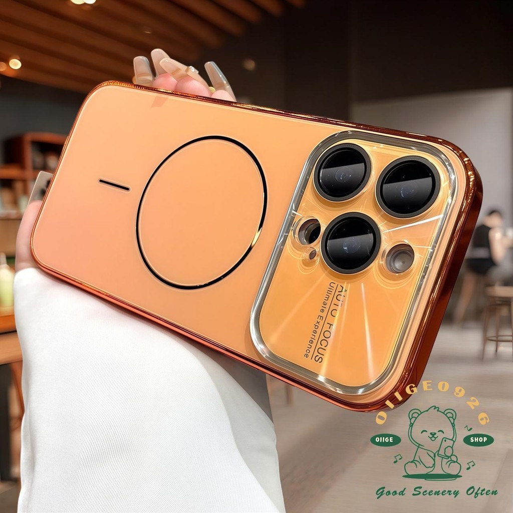 【 Ốp lưng iPhone17 】 Orange Laser Scrub AG Vỏ điện thoại từ tính iphone17 Pro Max 16 15 14 13 12 cho vỏ iPhone Vỏ mềm silicon TPU chống sốc