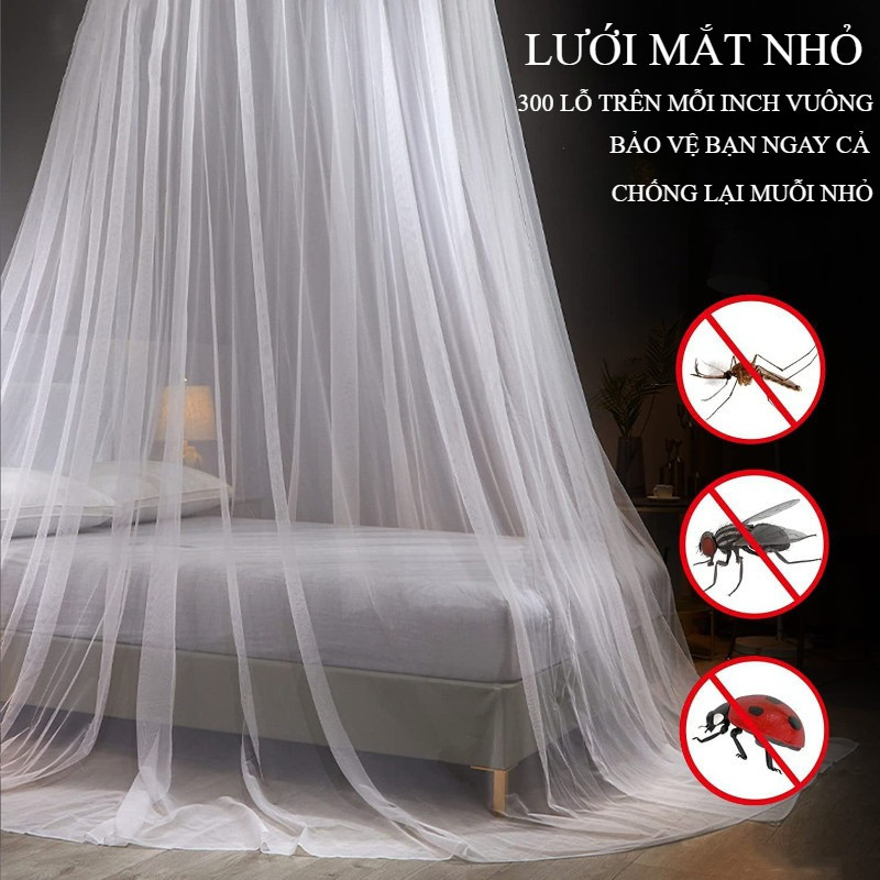 Màn Chụp Chống Muỗi Kiểu Công Chúa - Thiết Kế Vòm Tròn Lãng Mạn, Dễ Dàng Lắp Đặt Không Cần Giá Đỡ