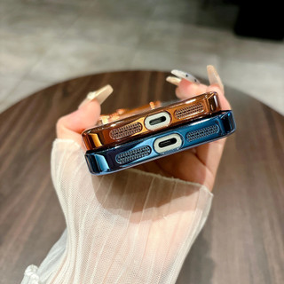[JLK] Mạ Trong Suốt Lấp Lánh Pha Lê HD Dành Cho iPhone 17 Air 17Pro 16 15 Pro Max 16Plus Ống Kính Kính Phim Mỏng Siêu Mỏng Vỏ Cứng