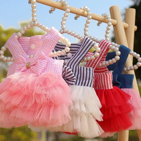Mùa Hè Thú Cưng Mèo Con Chó Con Quần Áo Lưới Sợi Chó Váy Chó Sinh Nhật Váy Cưới Thú Cưng Trang Phục Đồ Cho Thú Cưng