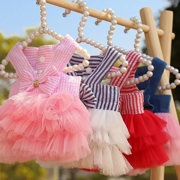 Mùa Hè Thú Cưng Mèo Con Chó Con Quần Áo Lưới Sợi Chó Váy Chó Sinh Nhật Váy Cưới Thú Cưng Trang Phục Đồ Cho Thú Cưng