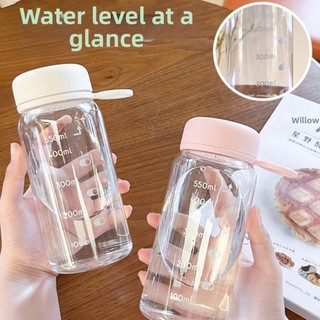 Cốc nước thể thao BRIGHTF66, Cốc nước sinh viên bằng nhựa 400 / 550ml, INS có dây buộc di động Chai nước dung tích lớn trong suốt Thể thao ngoài trời