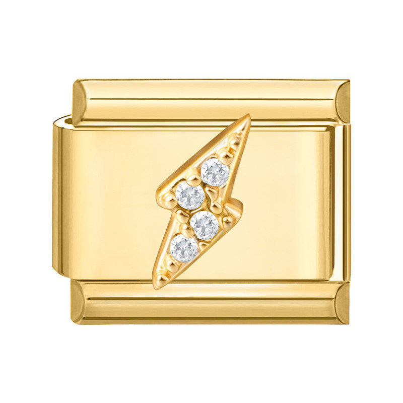 Mô-đun nối sáng tạo màu vàng với đá zircon micro-dát, phụ kiện trang sức cho vòng tay