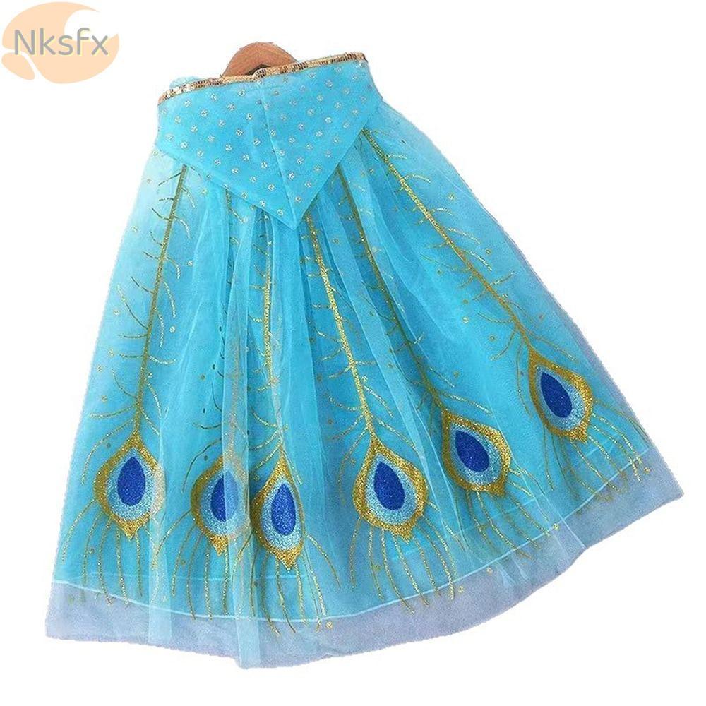 NKSFX Trang Phục Trẻ Em Áo Choàng, Lưới Dễ Thương Bé Gái Công Chúa Cape, Ngọt Ngào Cosplay Kim Sa Lấp Lánh Đầm Thanh Lịch Mũi Hiệu Suất Phụ Kiện