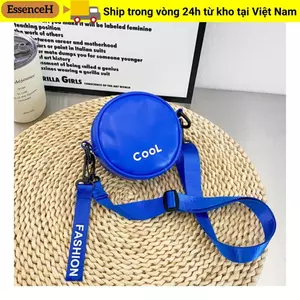Túi đeo vai trẻ em ESSENCEH, Túi đeo chéo trẻ em bền Mini, Túi xách trẻ em tròn bằng da PU
