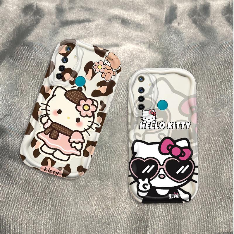 Vỏ Silicon Hoạt Hình Cho Realme 5 5i 5S 6i 3D Vỏ Điện Thoại Mềm TPU Da Báo In Hình Kitty Ốp Lưng Chống Sốc