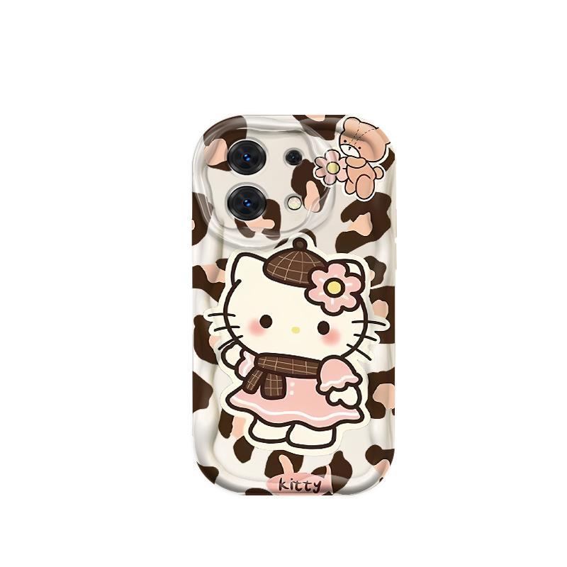 Ốp Silicon Hoạt Hình Cho Redmi Note 13 Pro 4G 5G POCO M6 Pro 4G Kem 3D Mềm Vỏ Điện Thoại TPU Da Báo Kitty Ốp Lưng Chống Sốc
