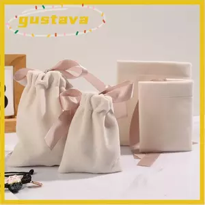 GUSTAVA 5 Túi Đóng Gói, Ruy Băng Nơ Nhung Túi Trang Sức, Di Động Làm Dày Vòng Cổ Nhỏ Vòng Tay Túi Dây Rút Trang Sức Bảo Vệ Hộp Bảo Quản