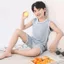 Bộ Áo Modal Trẻ Em Lớn Trẻ Em Homewear Bộ Đồ Ngủ Bé Trai Mỏng Ice Silk Cha Mẹ-Con Không Tay Bé Trai