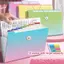 Túi đựng tài liệu A4 GREAT, Túi đựng nội tạng thư mục phong bì màu Gradient, Túi đựng hồ sơ giấy chống nước dung tích lớn nhiều lớp dành cho sinh viên và nhân viên văn phòng