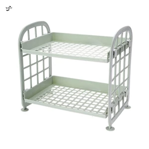 Kệ lưu trữ lắp ráp 2 tầng Giá lưu trữ gia vị bằng nhựa Kệ để bàn