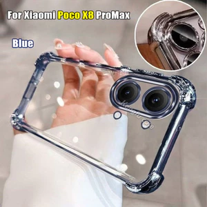 Vỏ Màu Trong Suốt Cho Xiaomi Poco X8 X7 X6 Pro Max 5G Mạ Điện TPU Vỏ Điện Thoại PocoX8 ProMax X8Pro Túi Khí Vỏ Chống Sốc Bảo Vệ Mặt Sau Mềm Chống Rơi