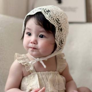 JINHF Hoa Thêu Lưới Vải Ren Hoa Rỗng Mũ Công Chúa Bé Mũ Sơ Sinh Mũ Chụp Ảnh Sinh Nhật Chống Đỡ HOT