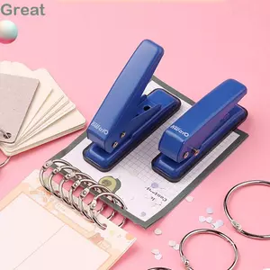 Máy đục lỗ tròn TUYỆT VỜI, Máy đục lỗ DIY thủ công, Sổ lưu niệm di động Máy cắt vòng đĩa một lỗ Quà tặng học sinh