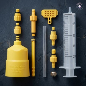 Bộ công cụ chảy máu phanh đĩa thủy lực xe đạp với phễu nạp dầu và đầu nối chảy máu Bộ bảo trì phanh thủy lực