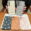 Ốp Hoa Cúc Trắng Cho Iphone 17 Pro Max 16 15 14 13 Pro Max 15 Plus 16E 17 Air Case Họa Tiết Lichee Silicone Màu Kẹo Chống Sốc Da PU Mềm Mờ Dễ Thương