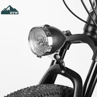 DTW Cổ Điển Retro Đèn Pha Xe Đạp Vỏ ABS 3 Đèn LED Xe Đạp Đi Đêm Cảnh Báo An Toàn Đèn Trước Không Có Pin Thể Thao