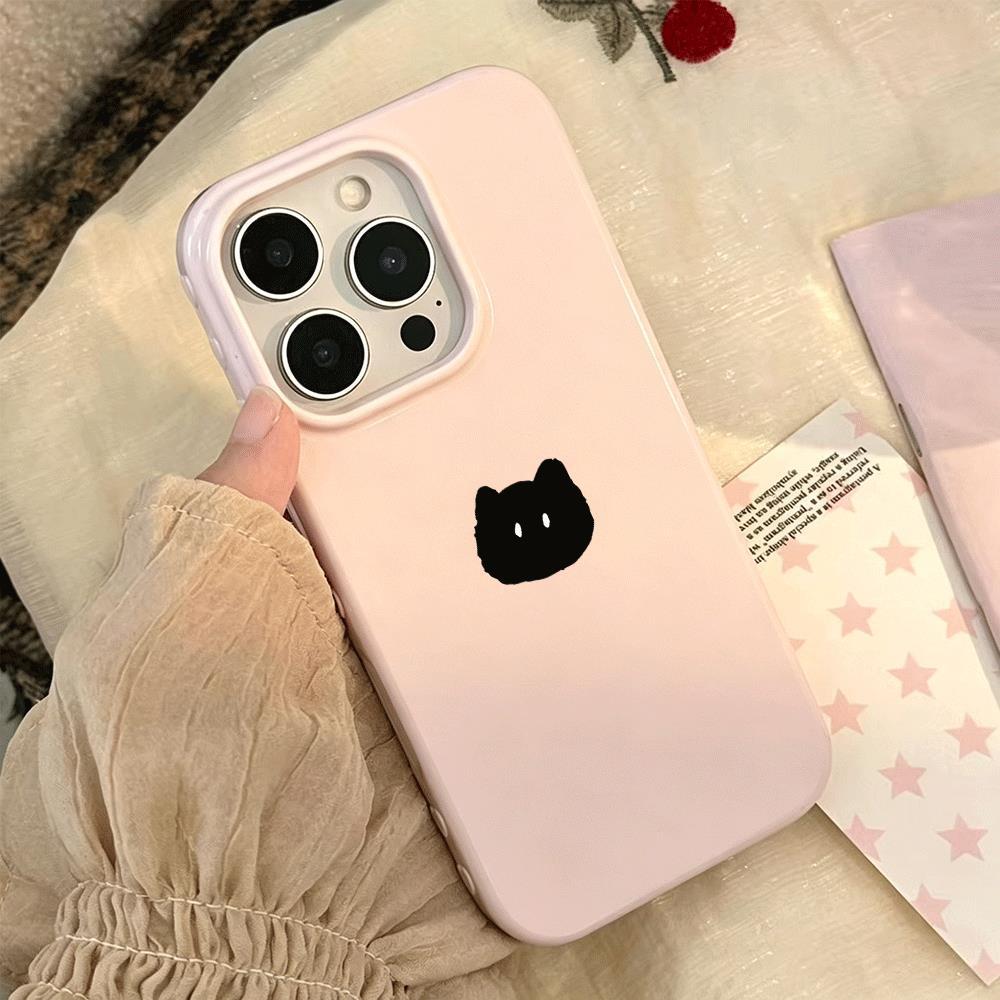 Mèo đen đơn giản phù hợp với vỏ kẹo dẻo mặt sáng 17/16, 13/14/15