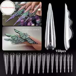 Hodou Sáng Tạo Bướm Móng Tay Kép Hình Thức 150 Chiếc Kéo Dài 15 Kích Cỡ Có Thể Tái Sử Dụng Gel Nối Dài Khuôn Cho Móng Tay Nghệ Thuật Salon Chuyên Nghiệp DIY VN