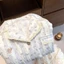 Đồ Ngủ Có Đệm Ngực, Áo Cardigan Ren Cổ Ve Áo Mùa Xuân Hè Cho Nữ, Bộ Đồ Mặc Nhà Dài Tay Ngọt Ngào