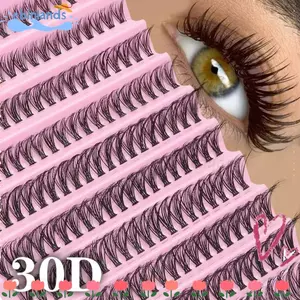 EBINLANDS Lông mi giả phân đoạn, Bộ lông mi giả hiệu ứng chồn 8-16mm, Cụm đơn nhẹ Độ dày 40D Chiều dài hỗn hợp Lông mi phân đoạn tự nhiên dành cho nữ