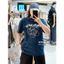 Wacky willy 100% Cotton Cao Cấp Áo Thun Tay Ngắn Bảng Chữ Cái Hoa Lớn In Tiêu Chuẩn Nam Nữ Tay Ngắn Thông Thường 0617