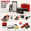 CATMALLER88 Bộ tem DIY, Bộ tem tự động trả lại mực tự động đa kích thước, các loại chữ cái Tấm nhựa màu đỏ đen Monogram in tem để sử dụng cho doanh nghiệp