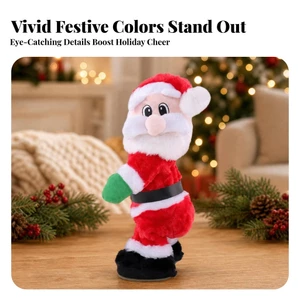 Nhảy Múa Ông Già Noel Nhồi Bông Chân Lắc Hoạt Hình Búp Bê Ông Già Noel Đứng Trang Trí Chạy Bằng Pin