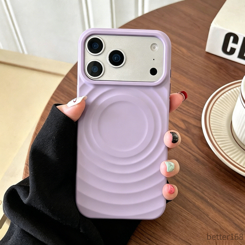 Ốp điện thoại mềm gợn sóng từ tính cho iPhone 17 Pro Max 17 Air 16 Plus 15 14 13 12 11 Vỏ bảo vệ chống sốc
