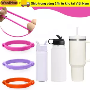 Vòng dây rút silicone WOODNEST, quai xách ly nước tự làm, tay cầm chai, dây đeo bình nước di động cho cốc