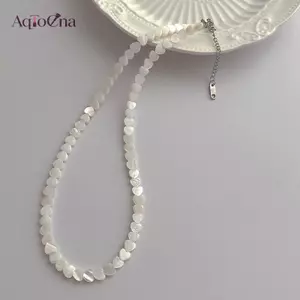 AqToCna Thời Trang Đa Năng Tinh Tế 6MM Vỏ Trái Tim Đính Hạt Nelace Dành Cho Nữ Bé Gái Tính Khí Ngọt Ngào Đơn Giản Chuỗi Xương Đòn Quà Tặng AqToCna