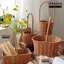 Giỏ hoa cô dâu IFASIN, Giỏ cắm hoa dệt bằng tay Willow Mây, Hộp đựng dã ngoại có tay cầm Giỏ dệt dã ngoại Cô gái hoa