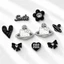 Set Charm Hello Kitty Đen Đính Đá Cao Cấp Black Elegance Crystal Luxury Collection Phụ Kiện Trang Trí Dép Sang Trọng