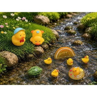 [ĐỘC QUYỀN]  🐤 Set Charm Resin Phao Vịt Mùa Hè Vịt Vàng Bơi Suối Dưa Hấu Cam Tươi Trang Trí Dép Handmade Cao Cấp 10 SET