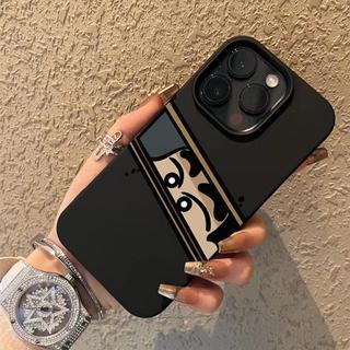 Ốp lưng iPhone 16 13 14 11 15 Pro Max hình Crayon Shin-chan nhìn trộm, chất liệu mềm mờ, tương thích với iPhone 11, 12,