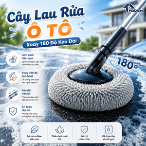 Cây Lau Rửa Xe Cao Cấp Xoay 180 Độ, Cây Lau Xe Hơi Siêu Mềm Không Gây Xước Sơn Richouse
