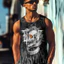 Áo Tank nam mùa hè Retro Skull, Áo Vest thể thao hàng ngày cổ tròn, Áo thun không tay thoải mái thoáng khí