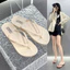 Mùa Hè Phù Hợp Với Thời Trang Đi Biển Flip-Flops Nữ Mặc Ngoài Cổ Điển Đơn Giản Màu Trơn Đế Mềm Flip-Flops Nữ XGWT
