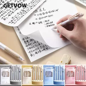 GETVOW 5 Cái / bộ Bút Gel, Bút Bi Khô Nhanh Mực Đen 0.5 Mm, Bộ Văn Phòng Phẩm Hoạt Hình Soft Touch Grip Dụng Cụ Viết Đồ Dùng Văn Phòng Trường Học