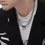 LUImo Punk Zircon Chữ Thập Ngôi Sao Mặt Dây Chuyền Nelace Cho Nữ Vintage Hàn Quốc Thoáng Mát Dây Thép Titan Choker Xu Hướng Trang Sức SBS