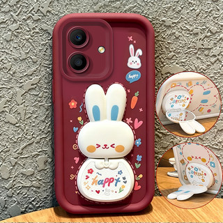 Ốp Lưng Cho OPPO a3x A5i a40 a40m a20 4g a3 pro 5g 2024 Vỏ Điện Thoại Vỏ Mềm Chống Sốc Vỏ Gương Thẩm Mỹ Mới Có Giá Đỡ 360° Xoay thỏ dễ thương màu hồng cho bé gái JTXCEZJ3