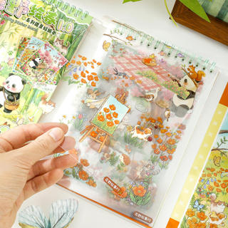 ENWEI 37 Cái [Blooming Meadow Art Series] Nhãn dán phong cảnh Mục vụ Nông nghiệp Hoa anh đào Cây hoa hình hoa anh đào Trang trí tạp chí