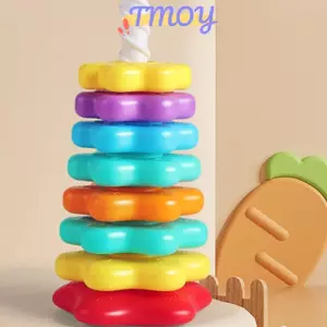 TMOY 1 Bộ Montessori Xoay Cầu Vồng Tháp Bé Staing Đồ Chơi Trẻ Em Phát Triển Kỹ Năng Vận Động Trò Chơi Quay Staing Đồ Chơi Quà Tặng Giáo Dục TMOY