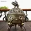 Lư Hương Voi Lư Hương Hoa Sen Kim Loại Lư Hương Bát Đựng Hương Có Tay Cầm Thiền Yoga Trang Trí Nhà Cổ Phong Cách [VN]