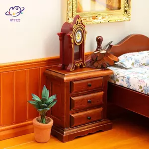 HFTOY 1 Cái Phụ Kiện DIY 1: 12 Nhà Búp Bê Thu Nhỏ Hạt dẻ Đầu Giường Bàn Ngực Ngăn Kéo Tủ Bảo Quản Nội Thất Mô Hình Đồ Chơi Trang Trí ~