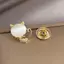 PNPIA- Đá Opal Thanh Lịch Đá Mặt Trăng Mèo Thổ Cẩm Pin Dành Cho Nữ Mèo Con Dễ Thương Động Vật Pha Lê Rỉ Thổ Cẩm Phụ Kiện Quần Áo Quà Tặng Dự Tiệc Tiếp Liệu