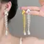 PNPIA- 1 Đôi Bông Tai Ngọc Trai Thời Trang Tòn Ten Sang Trọng Tinh Tế Vintage Thả Bông Tai Phóng Đại Sáng Tạo Độc Đáo Trang Sức Thanh Lịch Quà Tặng