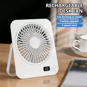 Quạt Điện 5 Tốc Độ Di Động LACYESUK, Quạt Để Bàn Có Thể Gập Lại Tiếng Ồn Thấp Làm Mát Nhanh, Xoay 180 Độ Gió Mạnh USB Sạc Du Lịch Quạt Treo Tường Sử Dụng Mùa Hè