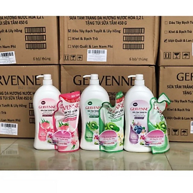 Sữa tắm Gervenne 1.2kg  tặng túi sữa tắm 450g / 600gr